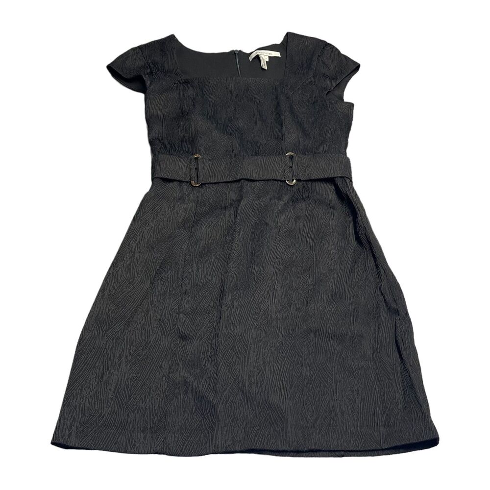 Max & Cleo Fit & Flare Dress Girls 4 Textured Belted Cap Sleeve Square Neck